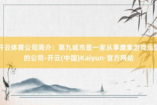 开云体育公司简介：第九城市是一家从事麇集游戏运营的公司-开云(中国)Kaiyun·官方网站
