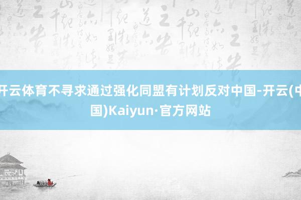 开云体育不寻求通过强化同盟有计划反对中国-开云(中国)Kaiyun·官方网站